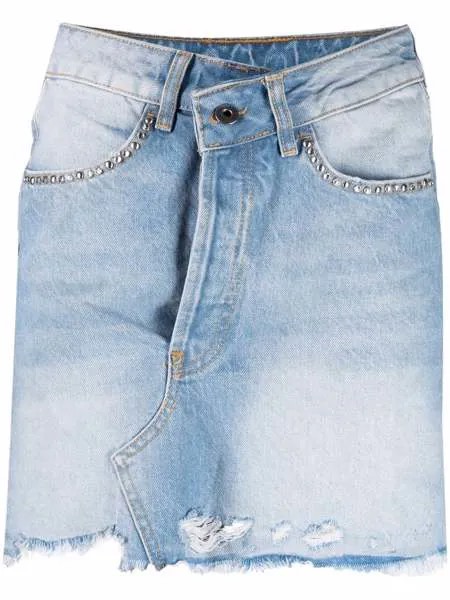 LIU JO distressed denim mini skirt