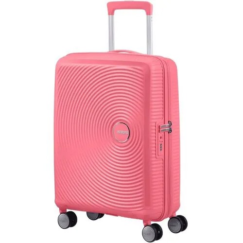 Чемодан American Tourister, 41 л, размер S, коралловый