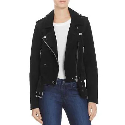 [BLANKNYC] Женская черная замшевая короткая байкерская мотоциклетная куртка пальто S BHFO 5234
