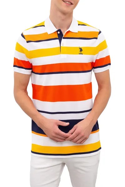 Футболка-поло мужская G081SZ0110RENALD U.S. POLO Assn. разноцветная L