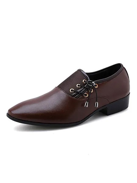 Milanoo Men's Side Lace Up Oxfords Dress Shoes