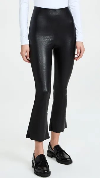 Брюки Commando Faux Leather Cropped Flare, черный