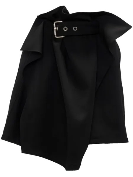 JW Anderson асимметричная драпированная шерстяная мини-юбка, черный