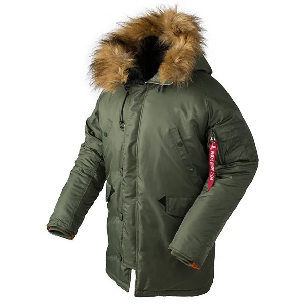 Зимнее длинное Канадское пальто N3B в стиле милитари с меховым капюшоном, теплый Тренч, камуфляжная тактическая куртка-бомбер, армейская Корейская парка, 2020