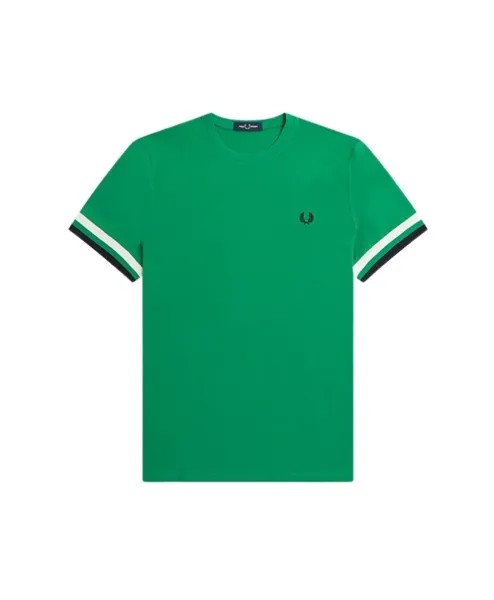Полосатая рубашка из пике Fred Perry, зеленый