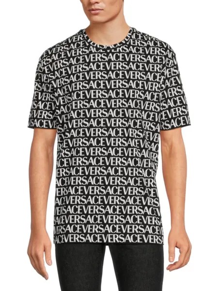 Футболка Mitchel Fit с логотипом Versace, цвет Black White