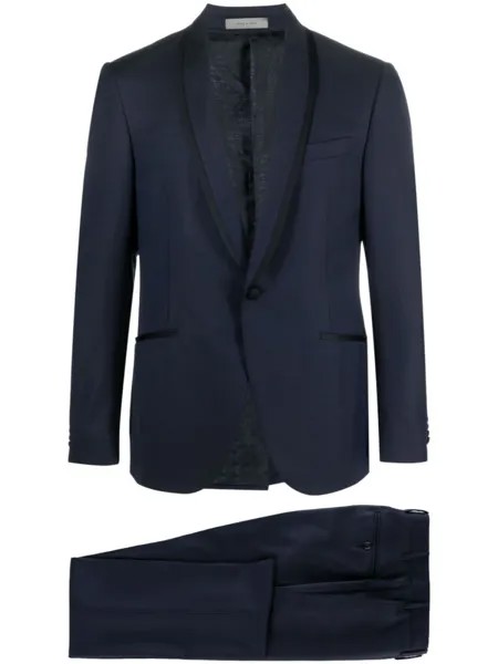 Corneliani костюм из вирджинской шерсти с однобортным пиджаком, синий