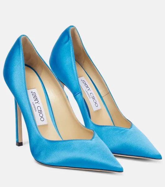 Атласные туфли-лодочки Casse 100 Jimmy Choo, синий