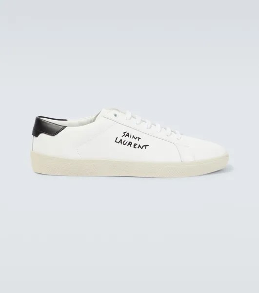Кожаные кроссовки с вышитым логотипом Saint Laurent, белый