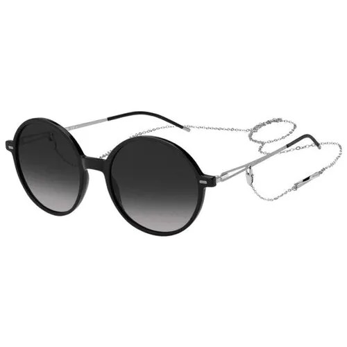 Солнцезащитные очки BOSS, круглые, оправа: пластик, градиентные, с защитой от УФ, для женщин, черный