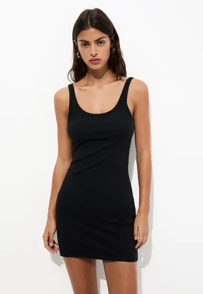 Платье из джерси STRAPPY CUT PULL&BEAR, черный