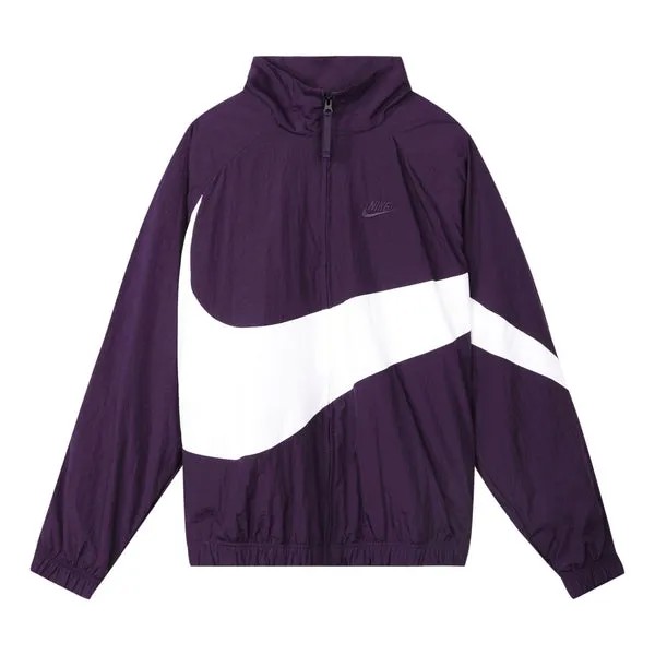 Куртка Nike Big Swoosh Sportswear Full Cardigan Woven Stand Collar Jacket For Men Purple, фиолетовый