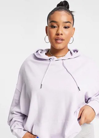 Сиреневый худи бойфренда в стиле super oversized из органического хлопка ASOS DESIGN Curve-Фиолетовый цвет