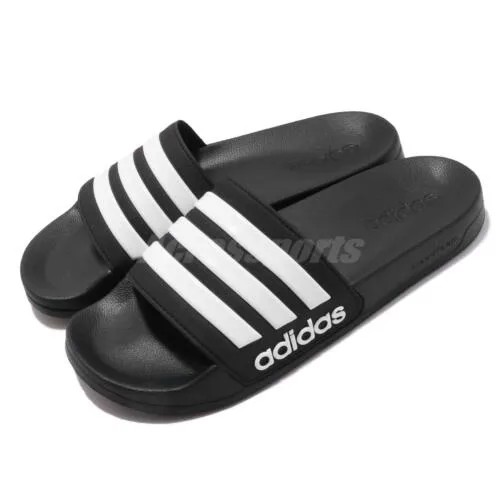 Adidas Adilette Shower Черно-белые мужские сандалии унисекс Шлепанцы Тапочки AQ1701