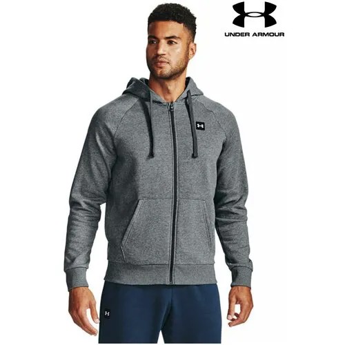 Толстовка спортивная Under Armour Rival Fleece FZ Hoodie, размер LG, , серый/черный