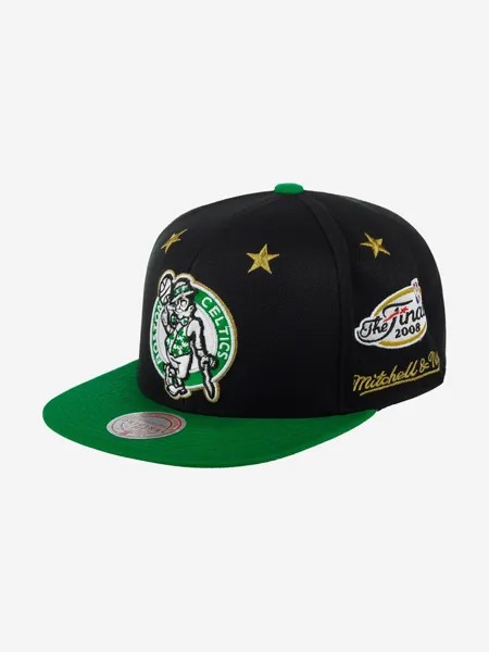 Бейсболка с прямым козырьком MITCHELL NESS 6HSSDX19024-BCEBKGNKGA Boston Celtics NBA (черный), Черный