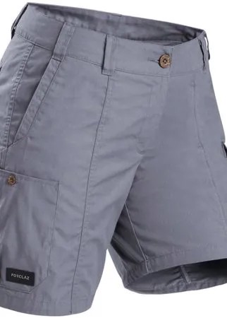 Женские шорты для треккинга TRAVEL 100 , размер: 42, цвет: Серый Хаки FORCLAZ Х Декатлон