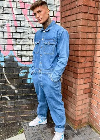 Синий джинсовый комбинезон в винтажном стиле ASOS DESIGN