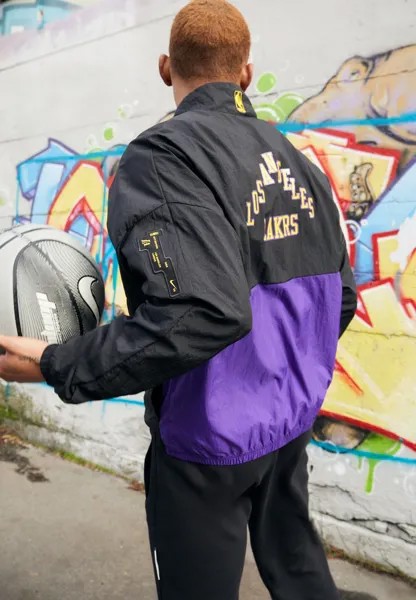 Спортивная куртка NBA LOS ANGELES LAKERS Nike, черный/фиолетовый