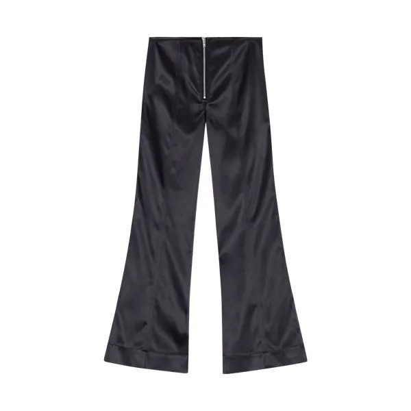 Брюки schlaghose aus satin 099 black Ganni, черный