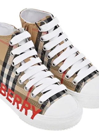 Высокие кеды в клетку Vintage Check Burberry детские