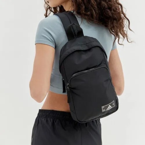 Сумка через плечо Adidas Essentials 2, черный регулируемый маленький рюкзак # 250