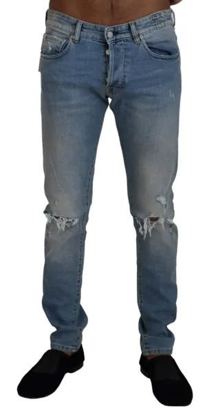 Джинсы THE NIM Голубые хлопковые мужские повседневные рваные джинсы IT48/W34/M Рекомендуемая цена: 310 долларов США