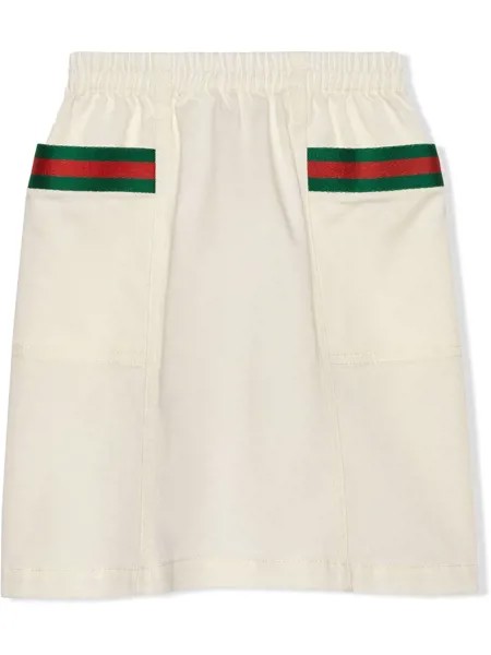 Gucci Kids юбка с отделкой Web