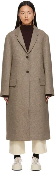 Коричневое шерстяное пальто Mari на заказ Studio Nicholson