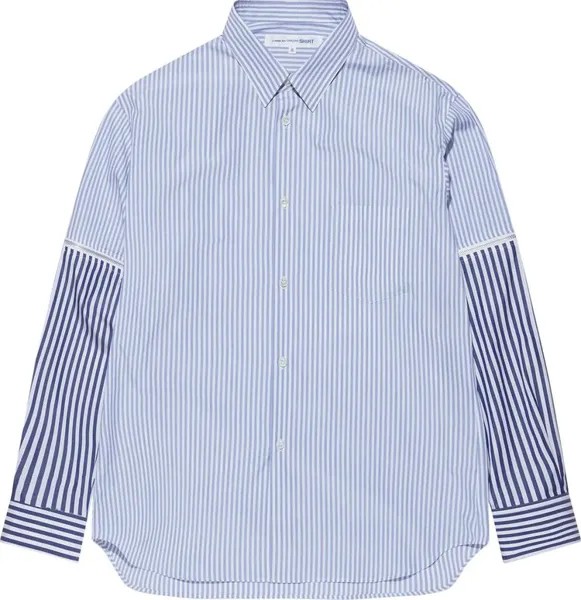 Рубашка Comme des Garçons Striped Panelled 'Blue', синий