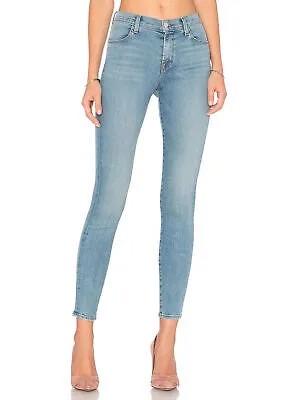 J BRAND Женские синие джинсовые укороченные джинсы скинни с высокой посадкой и карманами на молнии 27
