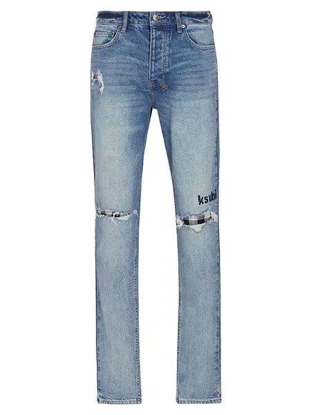 Джинсы узкого кроя с потертостями Youtopia Chitch Ksubi, цвет denim