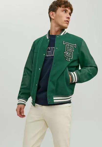 Бомбер Chaquetas Jack & Jones КУРТКА JORCOLLEGE UNISEX, цвет trekking green