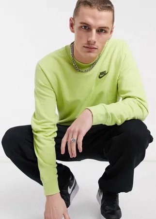 Свитшот бледного цвета лайма с круглым вырезом Nike Revival-Зеленый цвет