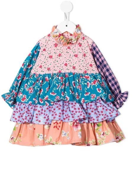 Raspberry Plum ярусное платье с цветочным принтом
