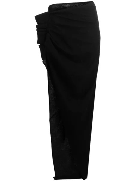 Rick Owens virgin wool maxi skirt, черный