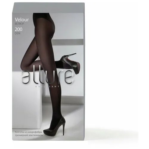 Колготки  ALLURE Velour, 200 den, размер 3, черный