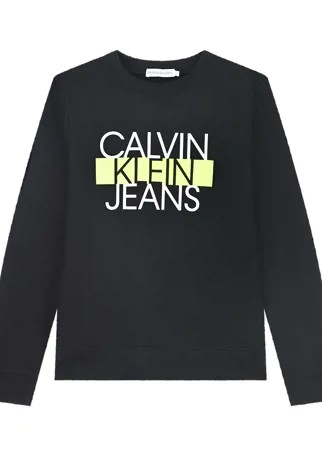 Черный свитшот с логотипом Calvin Klein детский