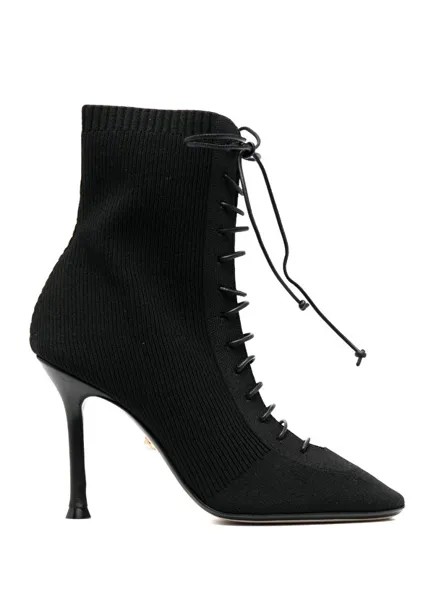Черные женские ботинки на шнуровке Alevi