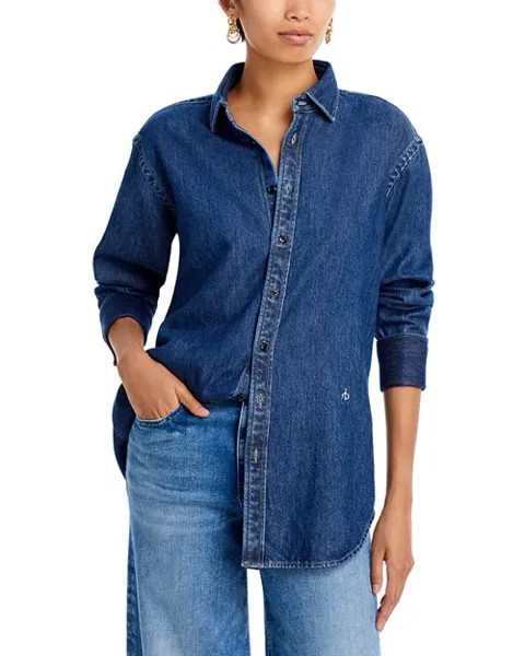Рубашка «Диана» в полулегком весе rag & bone, цвет Blue