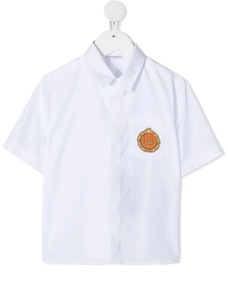 Dolce & Gabbana Kids рубашка с вышитым логотипом