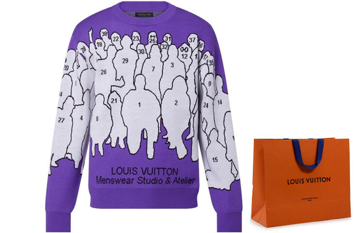 Новые квартальные продукты LV Sweater Men Louis Vuitton, фиолетовый