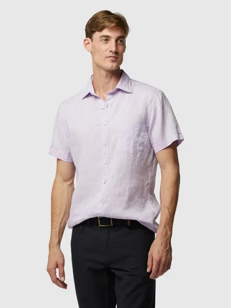 Rodd & Gunn Ellerslie Спортивная льняная рубашка с короткими рукавами, сиреневый