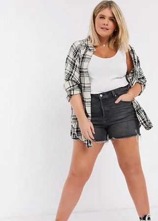 Черные шорты с необработанными краями Levi's Plus 501-Серый