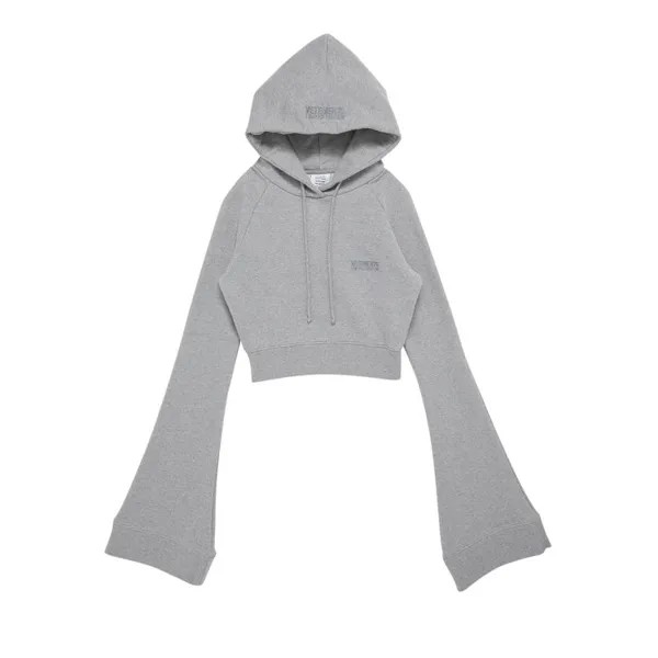 Худи Vetements Flared Sleeve Cropped 'Grey Melange', серый