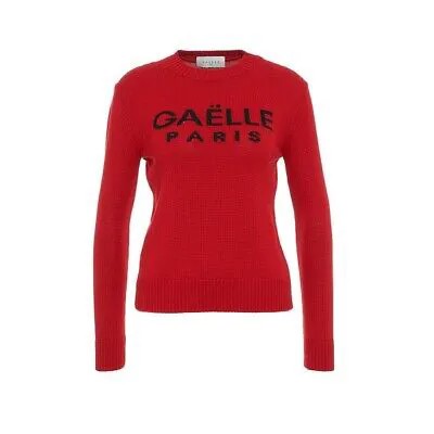 GAELLE Paris Pullover Woman GBD9800 Трикотажный свитер красный с логотипом I2021