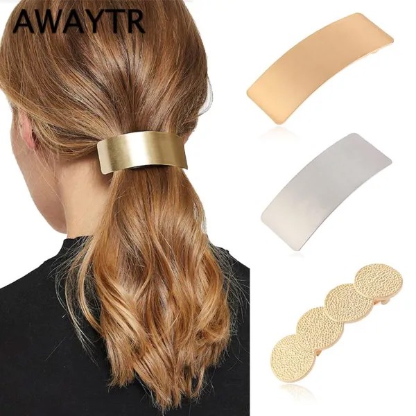 Простые корейские металлические заколки для волос для женщин Шпилька Головной убор Держатель хвоста Женские аксессуары для волос