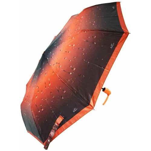 Зонт Rainbrella, автомат, 3 сложения, купол 96 см., 9 спиц, система «антиветер», чехол в комплекте, для женщин, оранжевый, красный