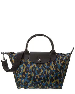 Longchamp Le Pliage Маленькая нейлоновая женская сумка-тоут с короткой ручкой, синяя