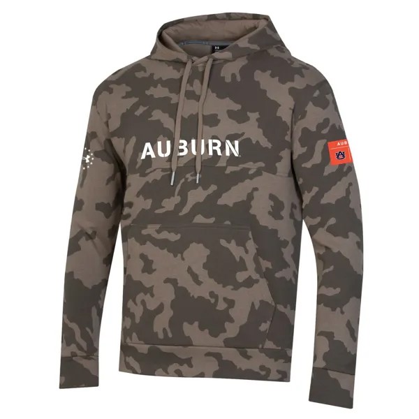 Мужской камуфляжный пуловер с капюшоном Auburn Tigers Military Appreciation Under Armour